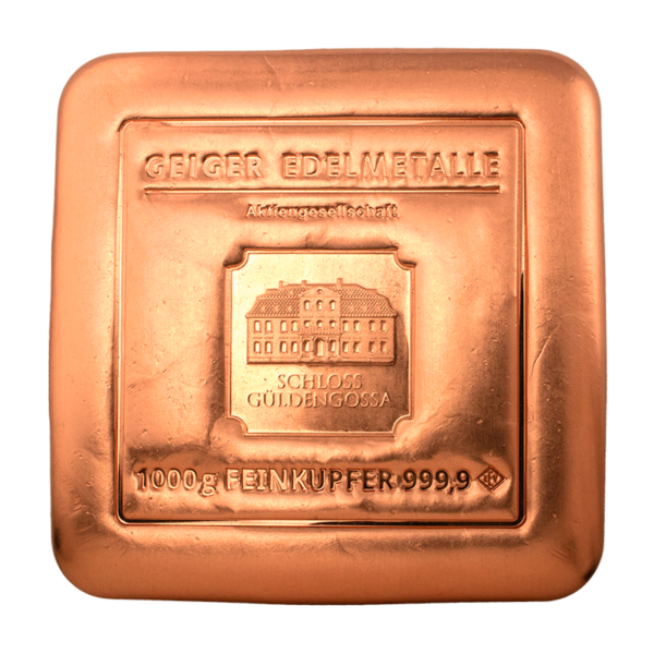 Copper bar Geiger original 1000 g  - casted .9999