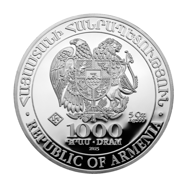 regular tax Noahs Ark 2025 - Armenia 5 oz silver coin .999 1.000 Dram