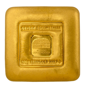 Lingote de oro Geiger original 100 g  - Fundido 999.9
