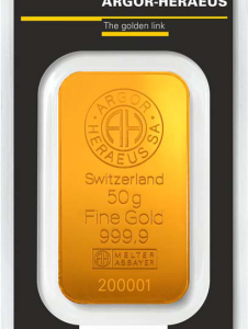 Argor-Heraeus Lingote de Oro - 50 g
