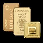 Lingote de oro - 5 g oro fino .9999 - varias marcas