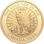 Moneda de Oro Lobo Majestuoso Coleccionismo 1oz