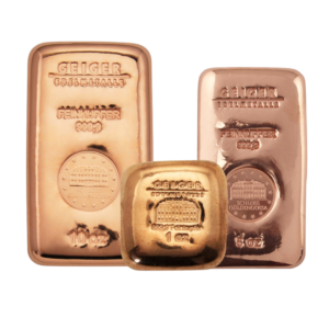 Pack 16 oz Cobre Geiger Lingotes .9999 Fundidos